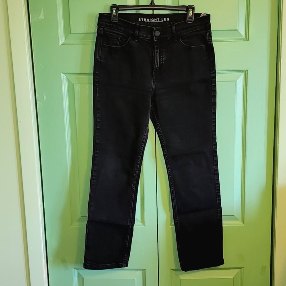 M&S Collection Black Straight Leg Short Jeans (Size 31) VGC